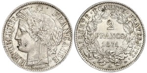 2 Франк Вторая французская республика (1848-1852) Серебро 