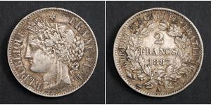 2 Франк Вторая французская республика (1848-1852) Серебро 