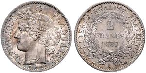 2 Франк Вторая французская республика (1848-1852) Серебро 