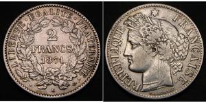 2 Франк Вторая французская республика (1848-1852) Серебро 