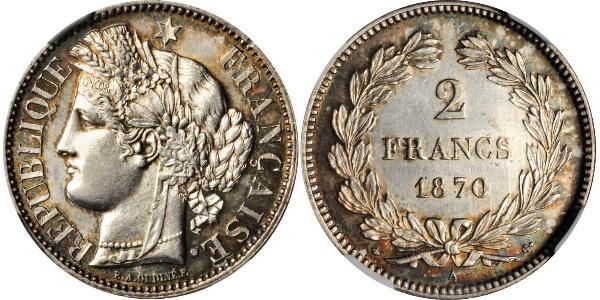 2 Франк Вторая французская республика (1848-1852) Серебро 
