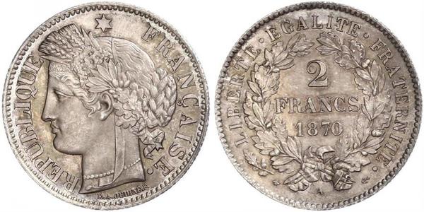 2 Франк Вторая французская республика (1848-1852) Серебро 