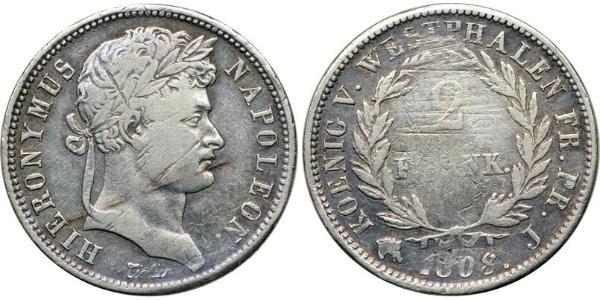 2 Франк Федеральные земли Германии Серебро Наполеон I(1769 - 1821)