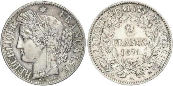2 Франк French Second Republic (1848-1852) Срібло 