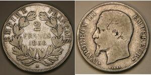 2 Франк Second French Empire (1852-1870) Срібло Наполеон ІІІ Бонапарт (1808-1873)