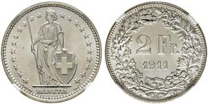 2 Франк Швейцарія Срібло 