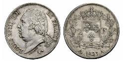 2 Franc 波旁复辟 銀 路易十八 (1755 - 1824)