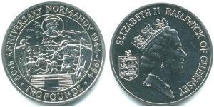 2 Фунт Гернсі Нікель/Мідь Єлизавета II (1926-2022)
