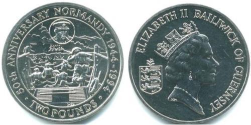 2 Фунт Гернсі Нікель/Мідь Єлизавета II (1926-2022)