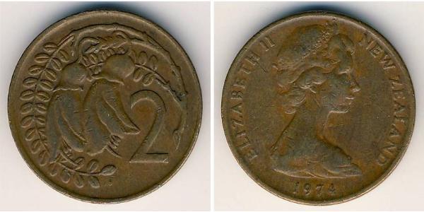 2 Цент Нова Зеландія Бронза Єлизавета II (1926-2022)