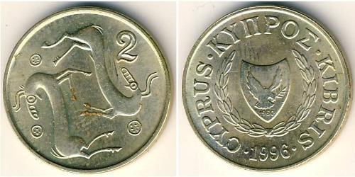 2 Цент Кипр (1960 - ) Латунь 