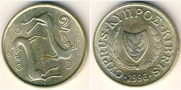 2 Цент Кипр (1960 - ) Латунь 