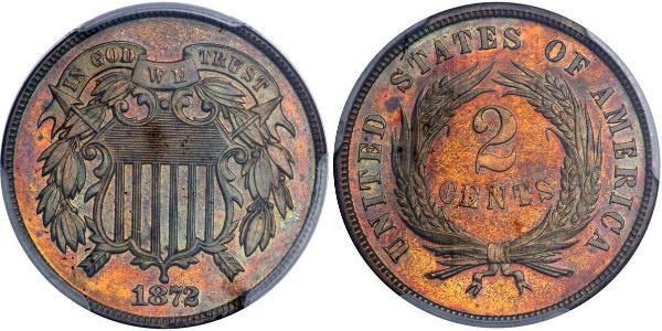 2 Цент США (1776 - ) Цинк/Олово/Медь 