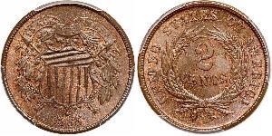 2 Цент США (1776 - ) Цинк/Олово/Мідь 