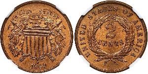 2 Цент США (1776 - ) Цинк/Олово/Мідь 