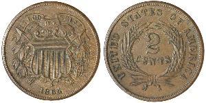2 Цент США (1776 - ) Цинк/Олово/Мідь 