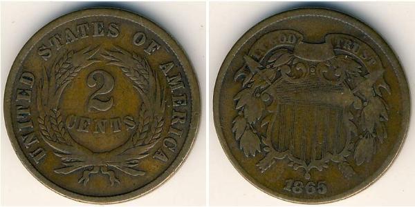 2 Цент США (1776 - ) Цинк/Олово/Мідь 