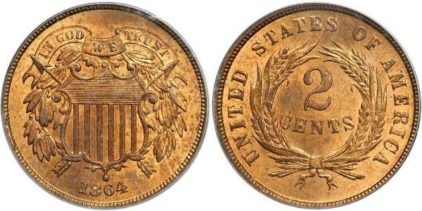 2 Цент США (1776 - ) Цинк/Олово/Мідь 
