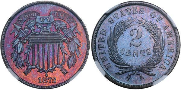 2 Цент США (1776 - ) Цинк/Олово/Мідь 