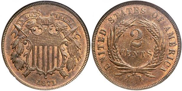 2 Цент США (1776 - ) Цинк/Олово/Мідь 