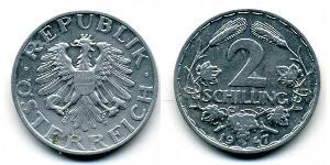 2 Шиллинг Оккупированная Австрия (1945-1955) Алюминий 