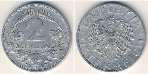 2 Шиллинг Оккупированная Австрия (1945-1955) Алюминий 