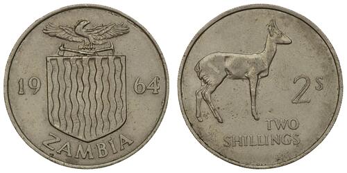2 Шиллинг Замбия (1964 - ) Никель/Медь 