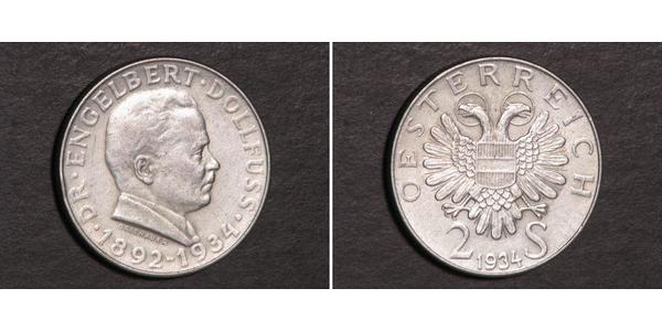 2 Шиллинг Federal State of Austria (1934-1938) Серебро 