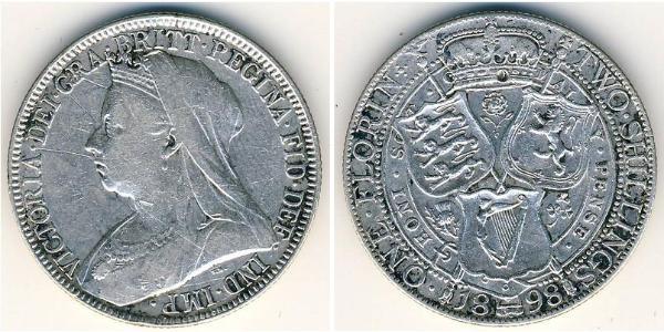 2 Шиллинг / 1 Флорин Соединённое королевство Великобритании и Ирландии (1801-1922) Серебро Виктория (1819 - 1901)