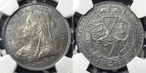 2 Шиллинг / 1 Флорин Соединённое королевство Великобритании и Ирландии (1801-1922) Серебро Виктория (1819 - 1901)