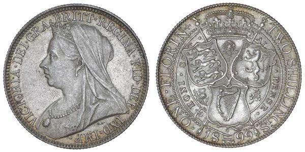 2 Шиллинг / 1 Флорин Соединённое королевство Великобритании и Ирландии (1801-1922) Серебро Виктория (1819 - 1901)