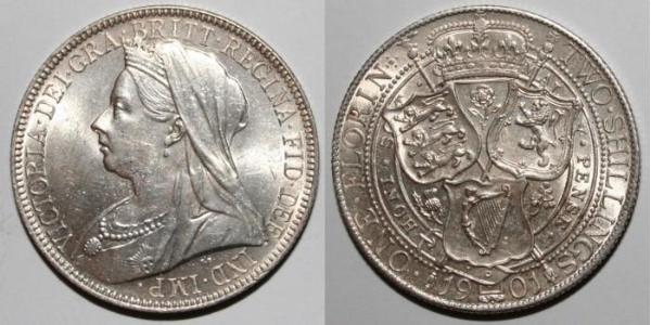 2 Шиллинг / 1 Флорин Соединённое королевство Великобритании и Ирландии (1801-1922) Серебро Виктория (1819 - 1901)