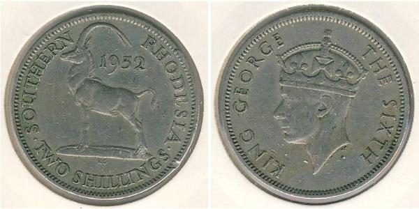 2 Шилінг Південна Родезія (1923-1980) Нікель/Мідь Георг VI (1895-1952)