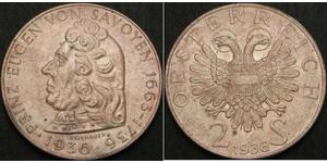 2 Шилінг Federal State of Austria (1934-1938) Срібло 