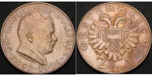 2 Шилінг Federal State of Austria (1934-1938) Срібло 