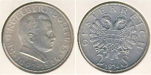 2 Шилінг Federal State of Austria (1934-1938) Срібло 