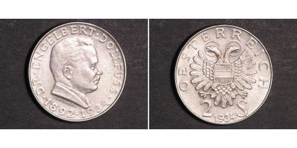 2 Шилінг Federal State of Austria (1934-1938) Срібло 