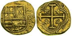 2 Эскудо New Kingdom of Granada (1549 - 1739) Золото Philip IV of Spain (1605 -1665)