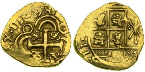 2 Эскудо New Kingdom of Granada (1549 - 1739) Золото Филипп V король Испании (1683-1746)