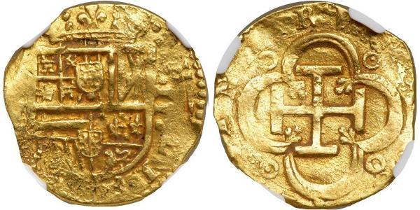2 Эскудо Габсбургская Испания (1506 - 1700) Золото Филипп III король Испании (1578-1621)