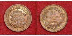 2½ Centime Luxemburg Kupfer Wilhelm III. (Niederlande)