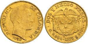 2½ Peso Republic of Colombia (1886 - ) Gold Simon Bolivar (1783 - 1830)