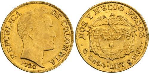 2½ Peso Republique de Colombie (1886 - ) Or Simon Bolivar (1783 - 1830)