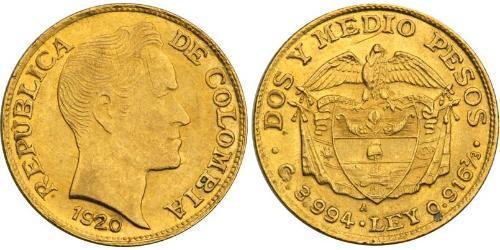 2½ Peso 哥伦比亚 金 Simon Bolivar (1783 - 1830)