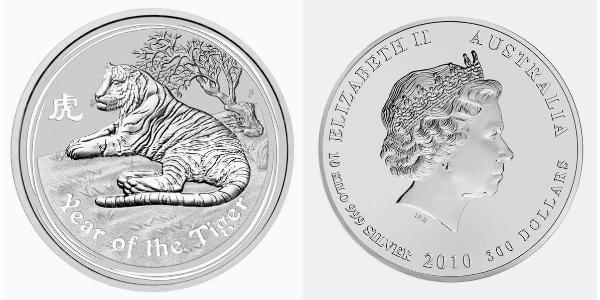 300 Dollar Australie (1939 - ) Argent Elizabeth II (1926-2022)