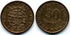 30 Centavo Portugal / Timor-Leste (1702 - 1975) Bronze 