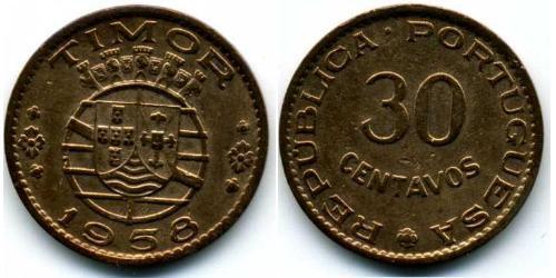 30 Centavo Portogallo / Timor Est (1702 - 1975) Bronzo 