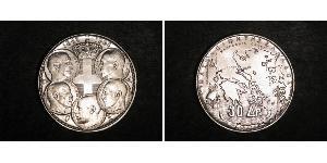 30 Drachma Reino de Grecia (1944-1973) Plata Pablo I de Grecia (1901 - 1964) 