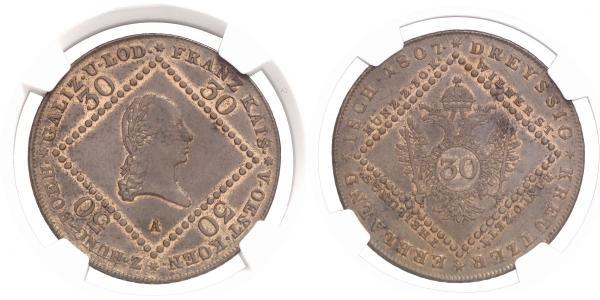 30 Kreuzer Austrian Empire (1804-1867) Copper Francis II, Holy Roman Emperor (1768 - 1835)