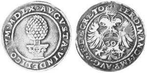 30 Kreuzer Augsburg (1276 - 1803) Silber Ferdinand I (1503-1564)